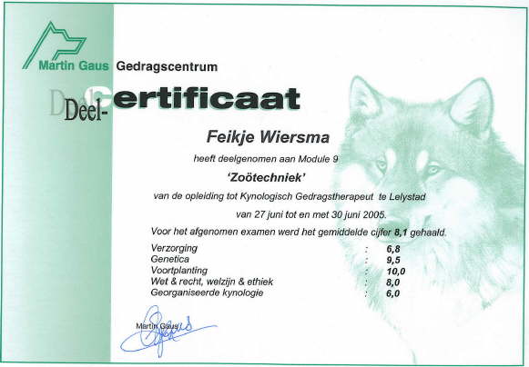 Kynologisch Gedragstherapeut module 9: Zo�techniek