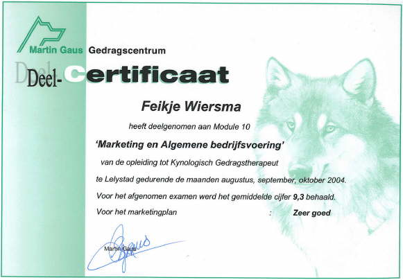 Kynologisch Gedragstherapeut module 10: Marketing en algemene bedrijfsvoering