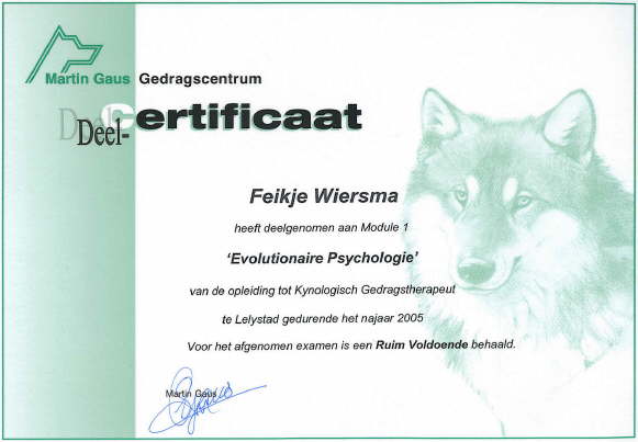 Kynologisch Gedragstherapeut module 1: Evolutionaire psychologie