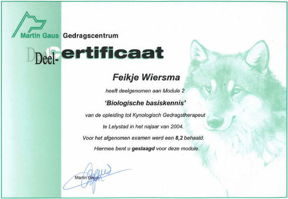 Kynologisch Gedragstherapeut module 2: biologische basiskennis