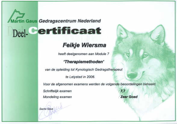 Kynologisch Gedragsherapeut module 7: therapiemethoden